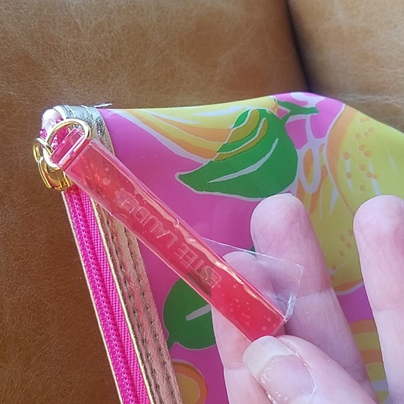 Lilly Pulitzer lemons cosmetic makeup travel clutch bag - Picture 5 of 8